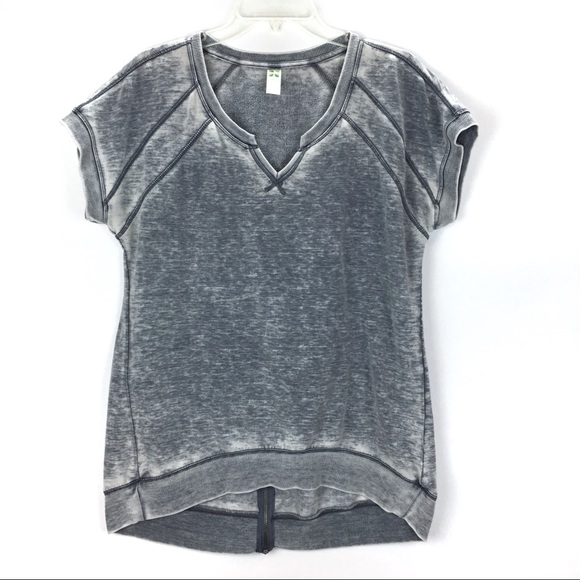 GreenTea Tops - GreenTea Denim Blue Mineral Wash Pullover w/ Zip